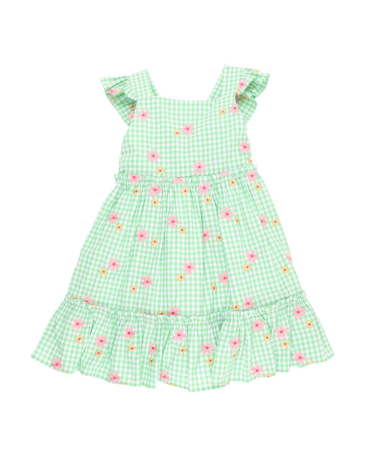 GROW WILD EMBROIDERED CHECK DRESS