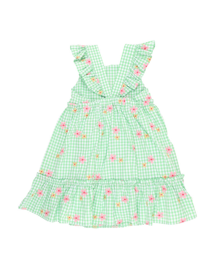 GROW WILD EMBROIDERED CHECK DRESS