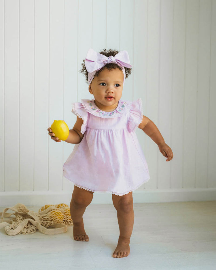 MADELYN EMBROIDERED OVERLAY DRESS WITH BODYSUIT