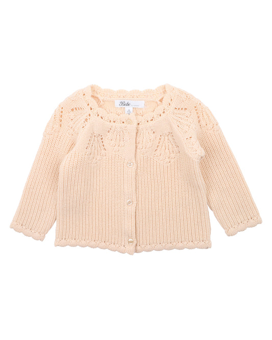 DOUBLE CREAM KNITTED CARDIGAN